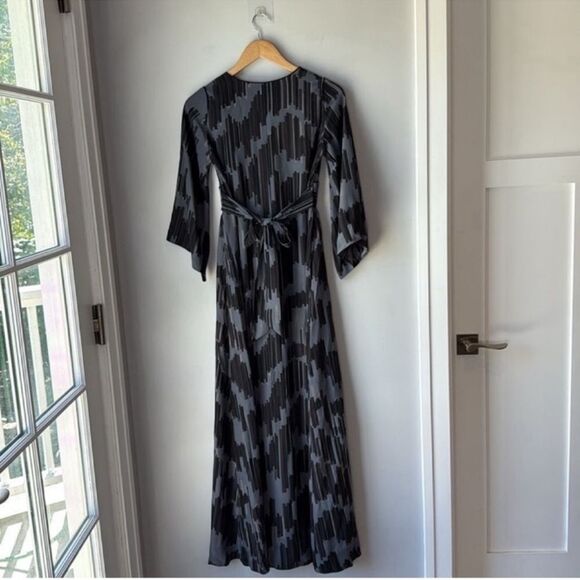 Corey Lynn Calter Anthropologie Geometric Silk Kimono Maxi Dress - Picture 2 of 8